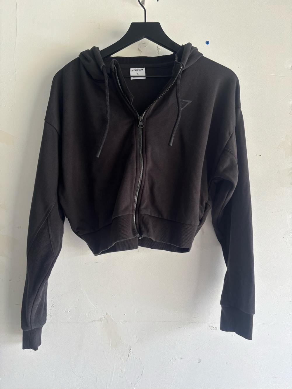 Gymshark Black Cropped Zip-Up Hoodie Jacket